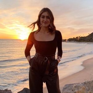 Free people black thong bodysuit